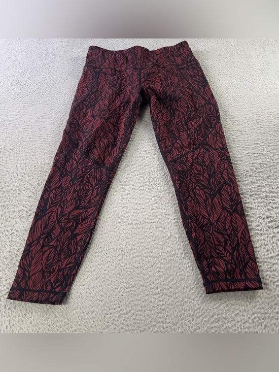 Sweaty Betty Pants - Sweaty Betty The Power 7/8 Leggings Womens Medium Red Black Leaf Print Athletic